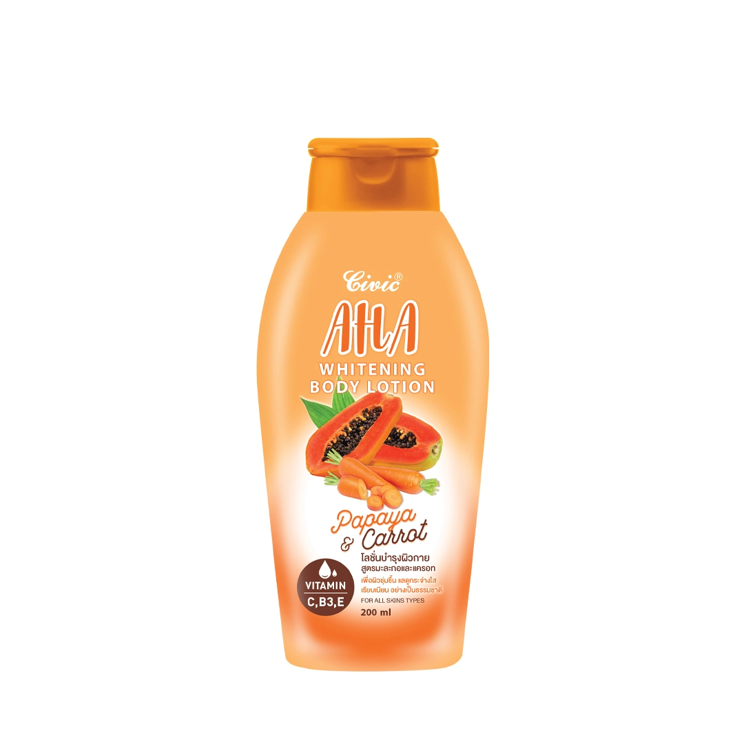 CIVIC AHA WHITENING BODY LOTION – PAPAYA & CARROT  ​ 